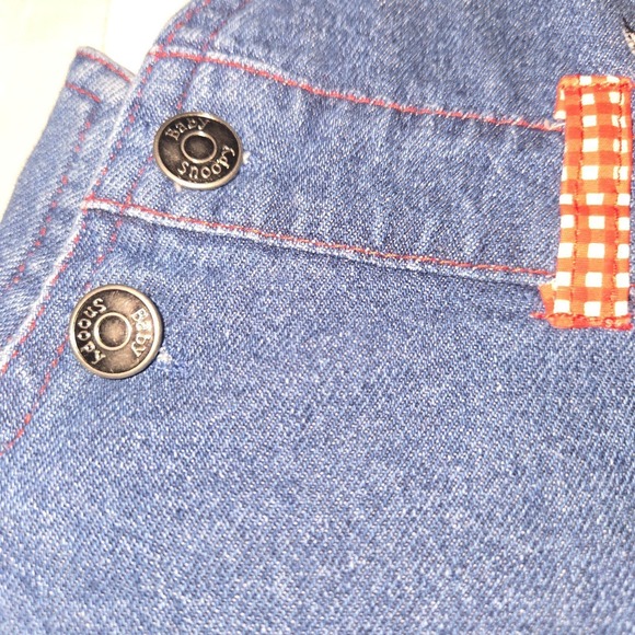 Vintage Baby Peanuts Snoopy & Woodstock Cherry Denim Dress Overalls Outfit 24 Mo - Picture 11 of 12